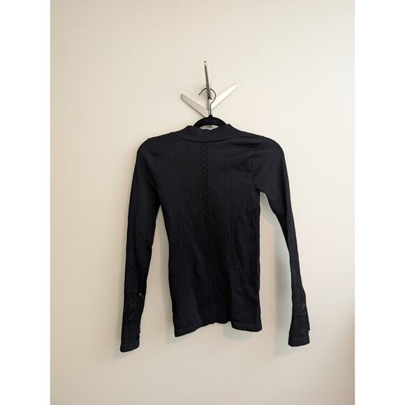 FREE PEOPLE Movement Womens SLAY Top Long Sleeve Quarter Zip Black Size M/L - Picture 7 of 11